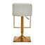 Interiors by Premier Baina White And Gold Bar Stool With Square Base