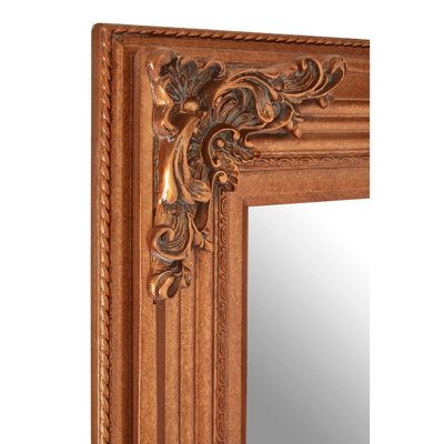 Interiors by Premier Baroque Rectangle Gold Wall Mirror