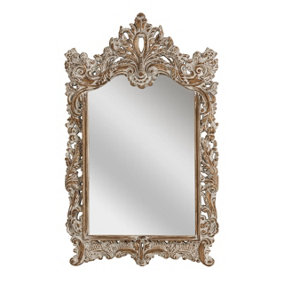 Interiors by Premier Baroque Style Dusty White Finish Wall Mirror