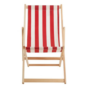 Interiors by Premier Beauport Red And White Deck Chair