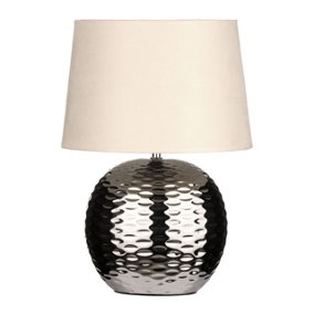 Interiors by Premier Beige Fabric Shade Dimple Effect Table Lamp