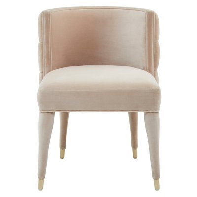Interiors By Premier Beige Tufted Backrest Chair,Lounge Chair With Mahogany Wood Frame,Accent Armchair With Gold-Tipped Legs