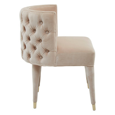 Interiors By Premier Beige Tufted Backrest Chair,Lounge Chair With Mahogany Wood Frame,Accent Armchair With Gold-Tipped Legs