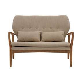 Interiors by Premier Birch Wood Frame 2 Seat Sofa, Comfy Padded Seat, Built to Last Bedroom Sofa, Easy to Clean Sofa