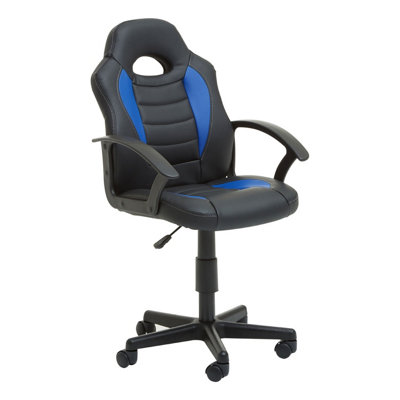 Interiors by Premier Black And Blue Pu Gaming Chair