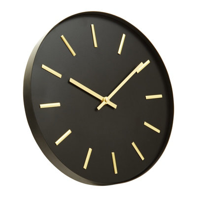 Interiors By Premier Black And Gold Wall Clock, Stylish Clock For