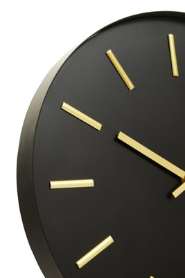 Interiors By Premier Black And Gold Wall Clock, Stylish Clock For ...