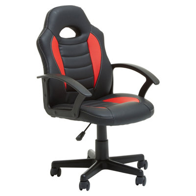 Interiors by Premier Black And Red Pu Gaming Chair