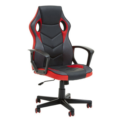 Interiors by Premier Black And Red Pu Home Office Chair