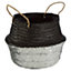 Interiors by Premier Black And Silver Medium Seagrass Basket