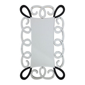 Interiors by Premier Black And Silver Scroll Design Wall Mirror
