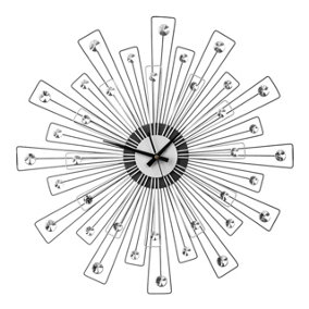 Interiors by Premier Black and Silver Spoke Design Wall Clock