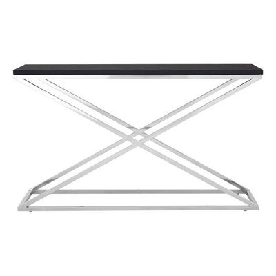 Interiors by Premier Black and White Console Table, Luxury Modern Rectangular Console Table, Black Wood Hallway Console Table