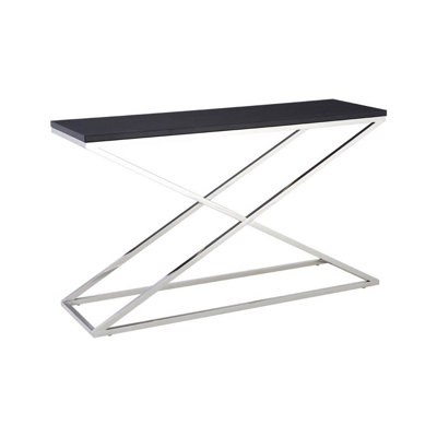 Interiors by Premier Black and White Console Table, Luxury Modern Rectangular Console Table, Black Wood Hallway Console Table