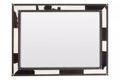 Interiors by Premier Black And White Genuine Cowhide Wall Mirror