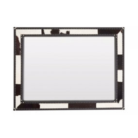 Interiors by Premier Black And White Genuine Cowhide Wall Mirror