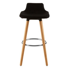 Interiors by Premier Black Bar Stool, Comfortable Seating Breakfast Bar Stool, Space-Saver Kitchen Stool, Easy to Clean Stool