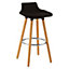 Interiors by Premier Black Bar Stool, Comfortable Seating Breakfast Bar Stool, Space-Saver Kitchen Stool, Easy to Clean Stool