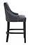 Interiors by Premier Black Bar Stool with High Back, Velvet Seat Breakfast Bar Chair, Kitchen Stool with Footrest, Chair for Bar