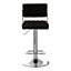 Interiors by Premier Black Channel Design Seat Bar Stool, Adjustable Height Kitchen Bar Stool, Footrest Swivel Barseat