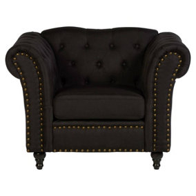 Interiors by Premier Black Chesterfield Chair, Backrest Lounge Chair, Easy to Maintain Accent chair for Living Room