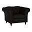 Interiors by Premier Black Chesterfield Chair, Backrest Lounge Chair, Easy to Maintain Accent chair for Living Room