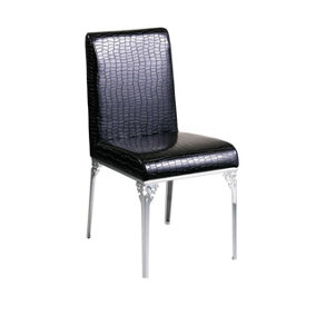 Interiors by Premier Black Crocodile Leather Effect Chair
