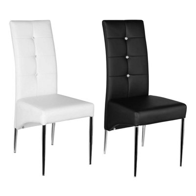 Interiors by Premier Black Dining Chair with Chrome Effect