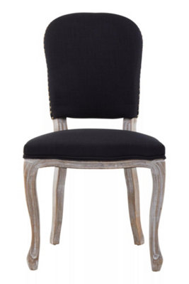 Interiors by Premier Black Dining Chair with Wooden Legs, Velvet Dining Chair, Cozy Small Accent Chair for Living Room