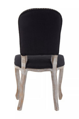 Interiors by Premier Black Dining Chair with Wooden Legs, Velvet Dining Chair, Cozy Small Accent Chair for Living Room
