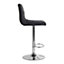 Interiors by Premier Black Faux Leather Bar Chair, Backrest Breakfast Bar Chair, Footrest Living Bar Chair Kitchen