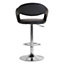 Interiors by Premier Black Faux Leather Bar Chair, Backrest Breakfast Bar Chair, Footrest Living Bar Chair Kitchen