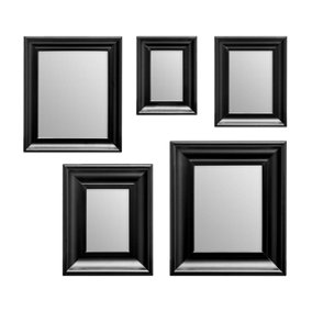 Interiors by Premier Black Frame 5Pc Mirror Set