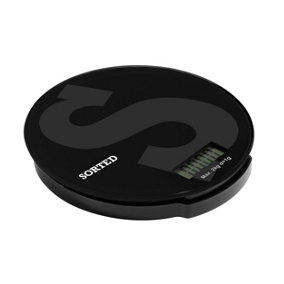 Interiors by Premier Black Glass 2kg Digital Kitchen Scale, Accurate Measurements for Perfect Dishes with Glass Kitchen Scale