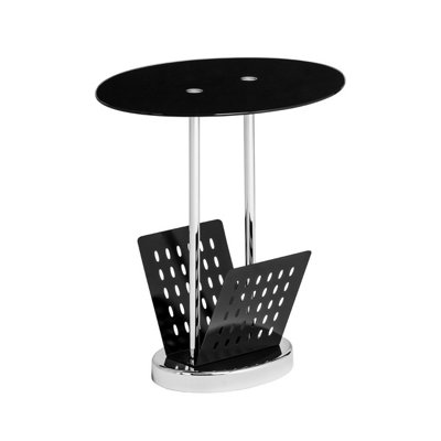 Interiors by Premier Black Glass Side Table, Tempered Glass Side Table, Black Side Table, Side Table For Living Room and Hallway