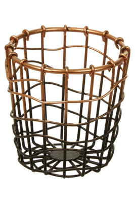 Interiors by Premier Black & Gold Wireframe Storage Pot, Decorative Baskets for Shelves, Space-saving Basket For Home and Office