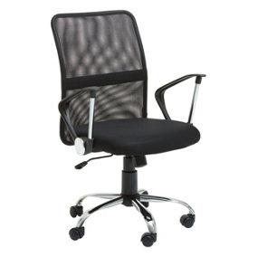 Interiors by Premier Black Home Office Chair With Chrome Arms