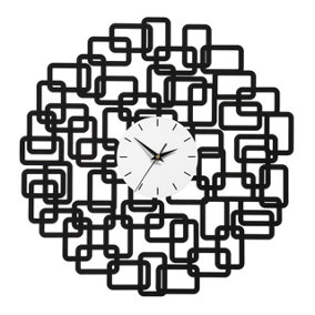 Interiors by Premier Black Iron Squares Design Wall Clock