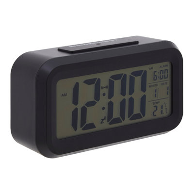 Interiors by Premier Black LCD Digital Clock, Compact And Modern ...