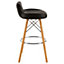 Interiors by Premier Black Leather Effect Bar Stool, Comfortable Seating Faux Leather Bar Stool, Space-Saver Kitchen Stool
