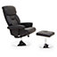 Interiors by Premier Black Leather Effect Reclining Chair and footstool, Easy to Clean Leather Chair, Comfy Footstool