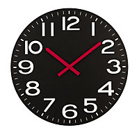 Interiors by Premier Black MDF and White Numbers Wall Clock