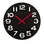Interiors by Premier Black MDF and White Numbers Wall Clock