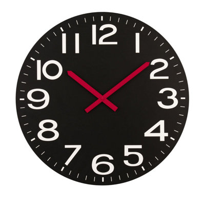 Interiors by Premier Black MDF and White Numbers Wall Clock