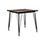 Interiors by Premier Black Metal and Elm Wood Table, Large Square Table, Outdoor Dining Table for Lawn, Patio