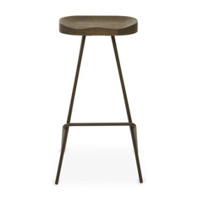 Interiors by Premier Black Metal Frame Bar Stool, Sleek Kitchen Stool with Footrest, Contemporary Stool for Bar Counter
