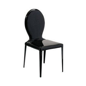 Interiors by Premier Black Patent Leather Effect Dining Chair