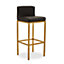 Interiors by Premier Black PU and Gold Finish Bar Chair, Glam Touch Indoor Metal Bar Stool, Footrest Bar Chair