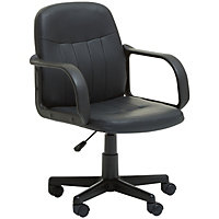 Interiors by Premier Black Pu Home Office Chair