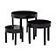 Interiors by Premier Black Set of 3 Nesting Tables, Glossy Finish Nesting Table with Square Legs, Coffee Tables for Living Room